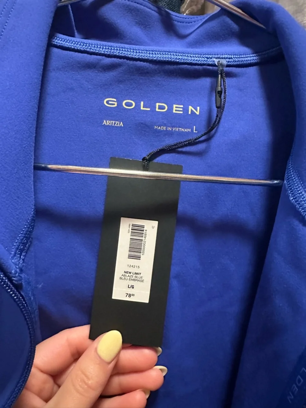 Aritzia Golden New Limit Zip-Up Jacket in Ablaze Blue - Picture 7 of 7